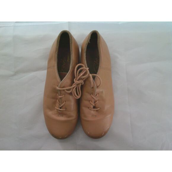 Dance Tap Shoes Capezio CG19 4M Big Kid Oxford Lace Up Full Sole - Picture 3 of 4